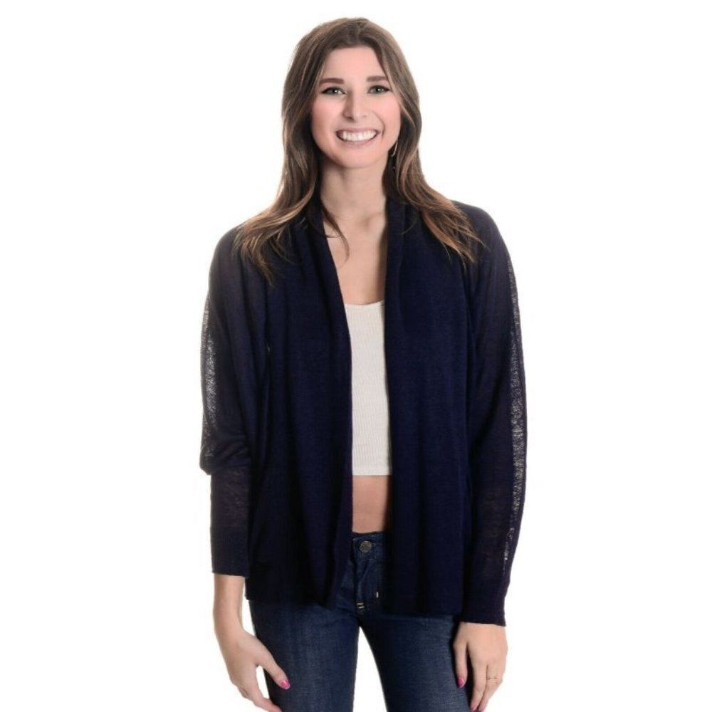 Joie Crevan Linen Open Front Knit Cardigan Sweater